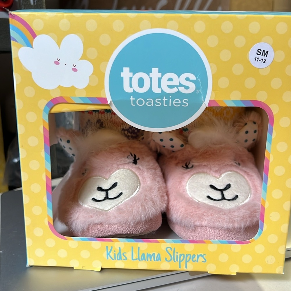 Totes Toasties‎ kids llama slippers size SM